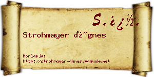 Strohmayer Ágnes névjegykártya
